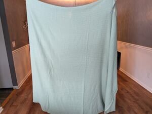 VTG Green Woven Cotton Blanket 68 x 90